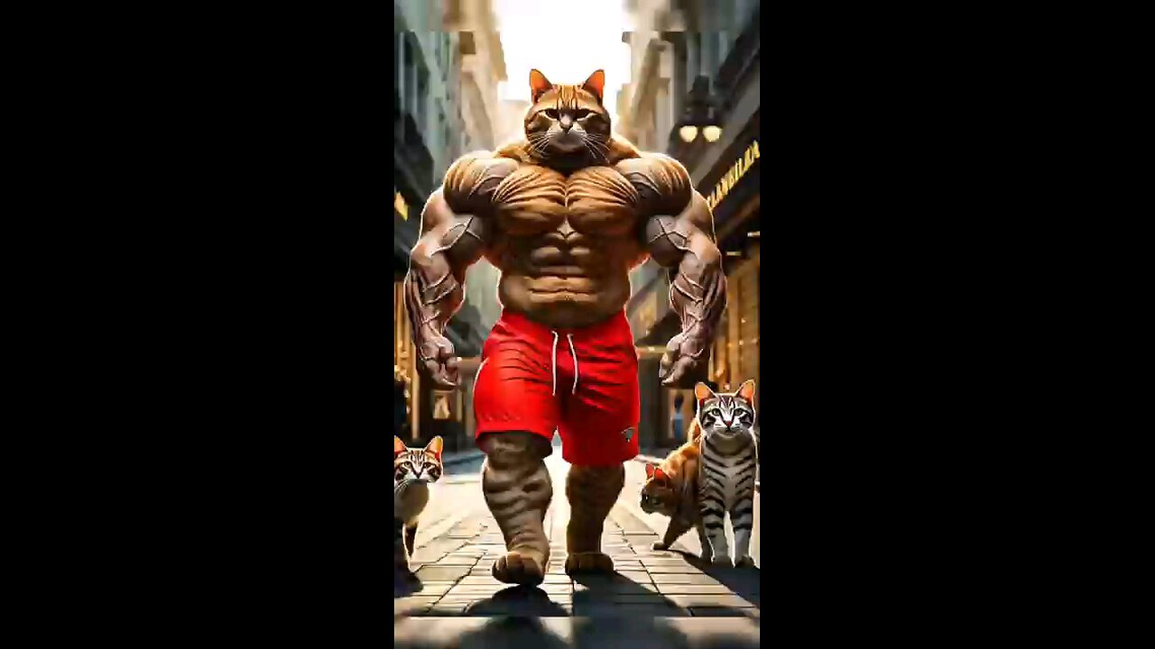 Weak cat turned muscular #cat