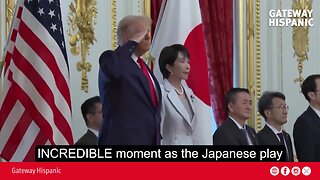 INCREDIBLE moment as the Japanese play the Star Spangled Banner 4 President Trump in Akasaka Palace