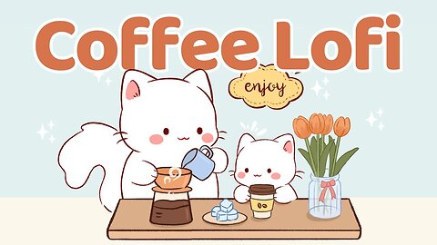 Coffee Lofi ☀️ Lofi Kitty ☕1 Hr Songs 🥞 Cute lofi mix🌟study chill relax Stress Relief
