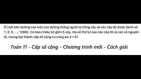 Toán 11: Ở một bên đường của một con đường thẳng người ta trồng cây và các cây đó được