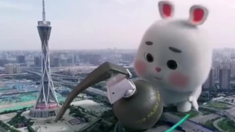 Cute green rabbit Tiktok Bunny Rabbit what is this! (720p, h264, youtube)