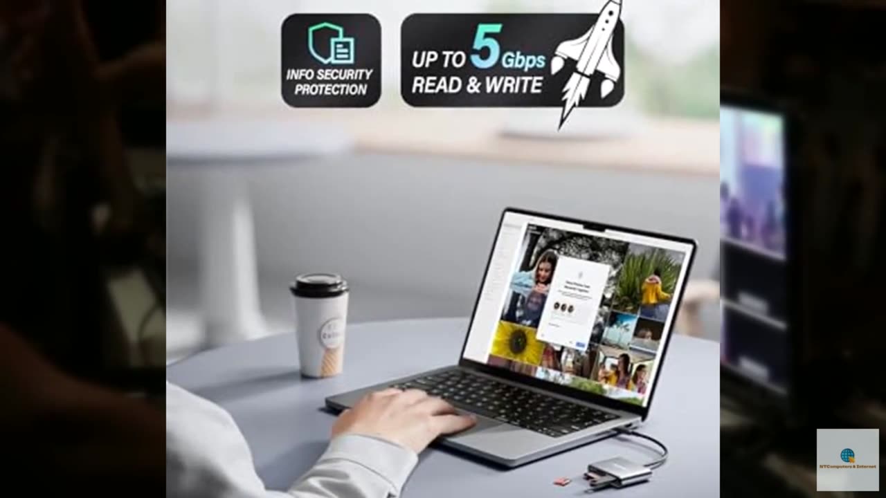 Hicober USB C to SD, Micro SD Memory Card Reader, Type C to SD Card Reader Adapt