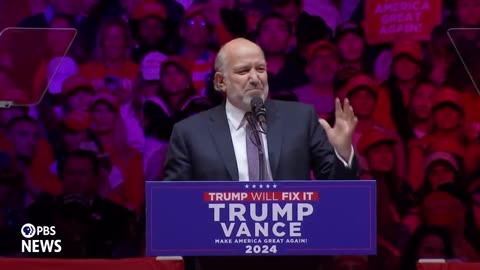 Howard Lutnick speaks at President Donald Trump's MSG Rally