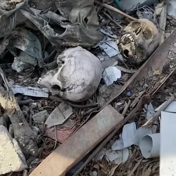 Heart-wrenching scenes the remains of bones and clothes of martyrs