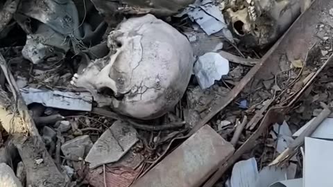 Heart-wrenching scenes the remains of bones and clothes of martyrs