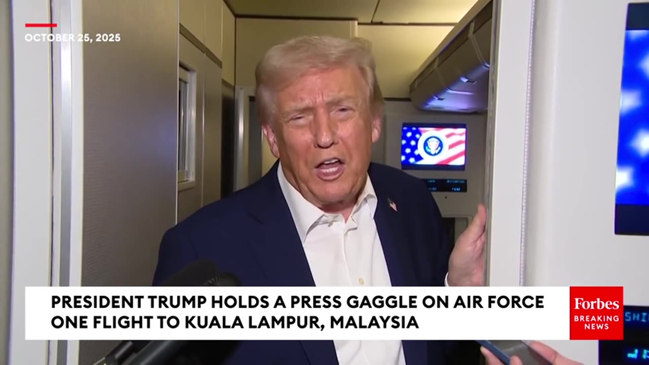 Trump Takes Questions About Canada, Xi, And More On Air Force One