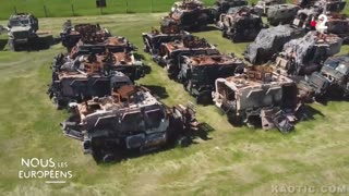 Salvage yard of western armor destroyed in Ukraine