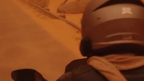 Post-Apocalyptic Girl on Motorcycle | Dust Storm Action Cinematic