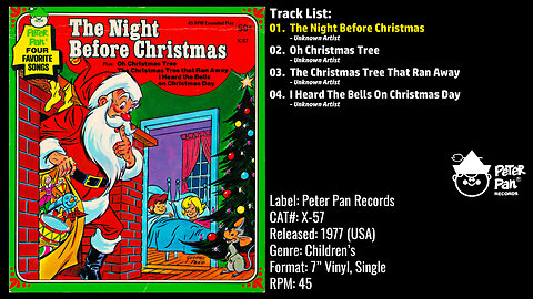 Unknown Artist – The Night Before Christmas (Full Record) – 1977 – CAT.# X–57