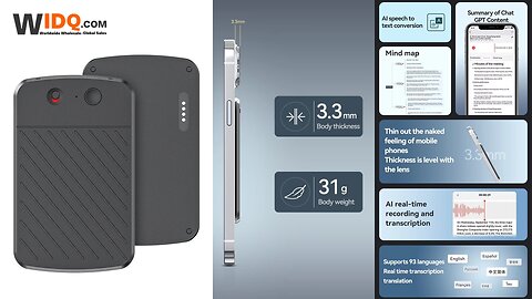 🎙️ Ultra-Thin AI Voice Recorder – 189+ Languages, ChatGPT Powered! 🌍