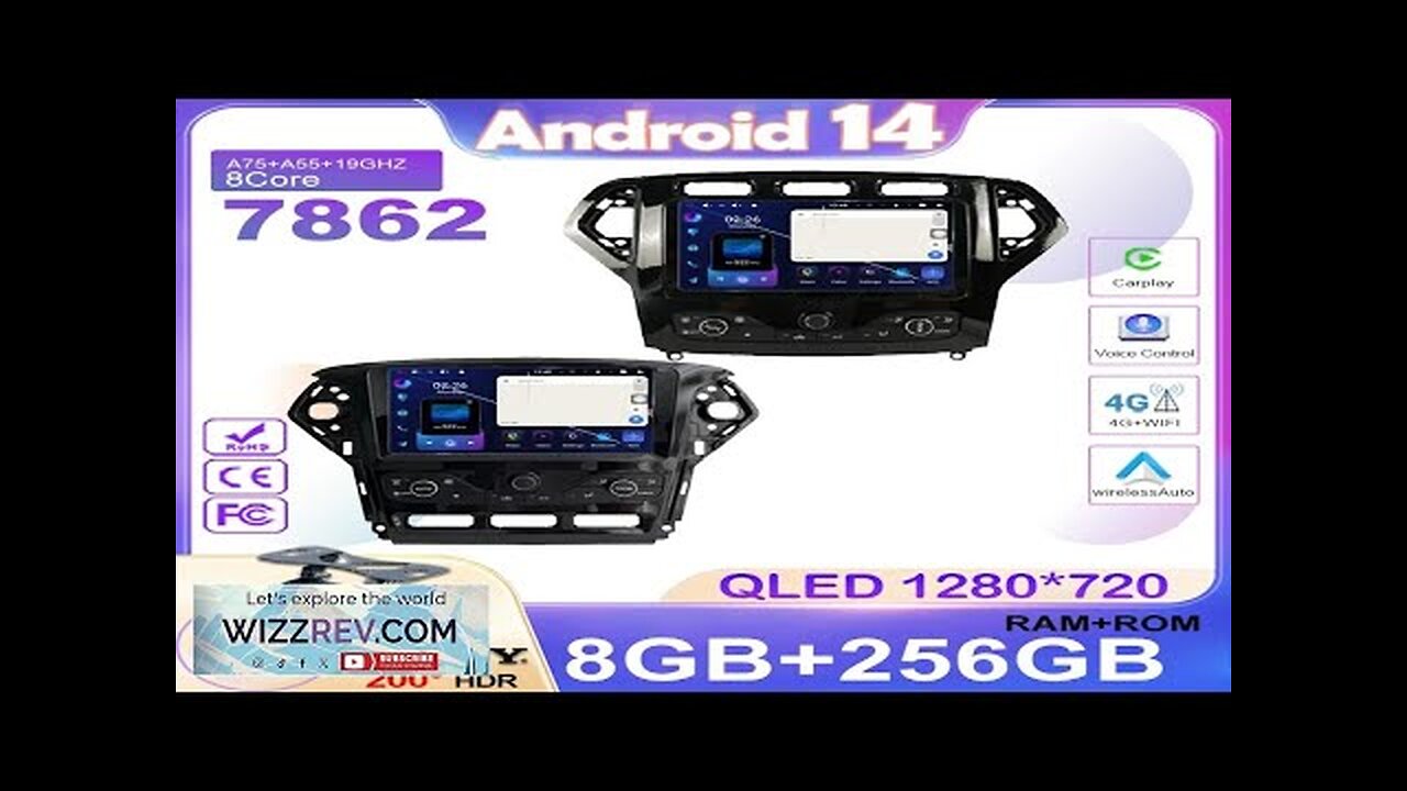 Navigation GPS Android 14 Auto Radio Stereo For Ford Mondeo MK4 2007-2014 Review