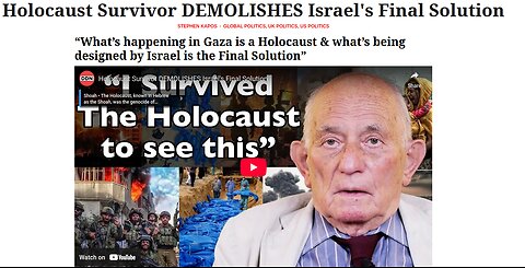 Holocaust Surivor Speaks Out on Israel's War in Gaza