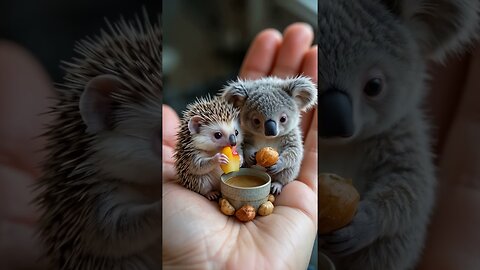 "The Ultimate Cake Party with Hedgehog and Koala!"#ai#animal#cute