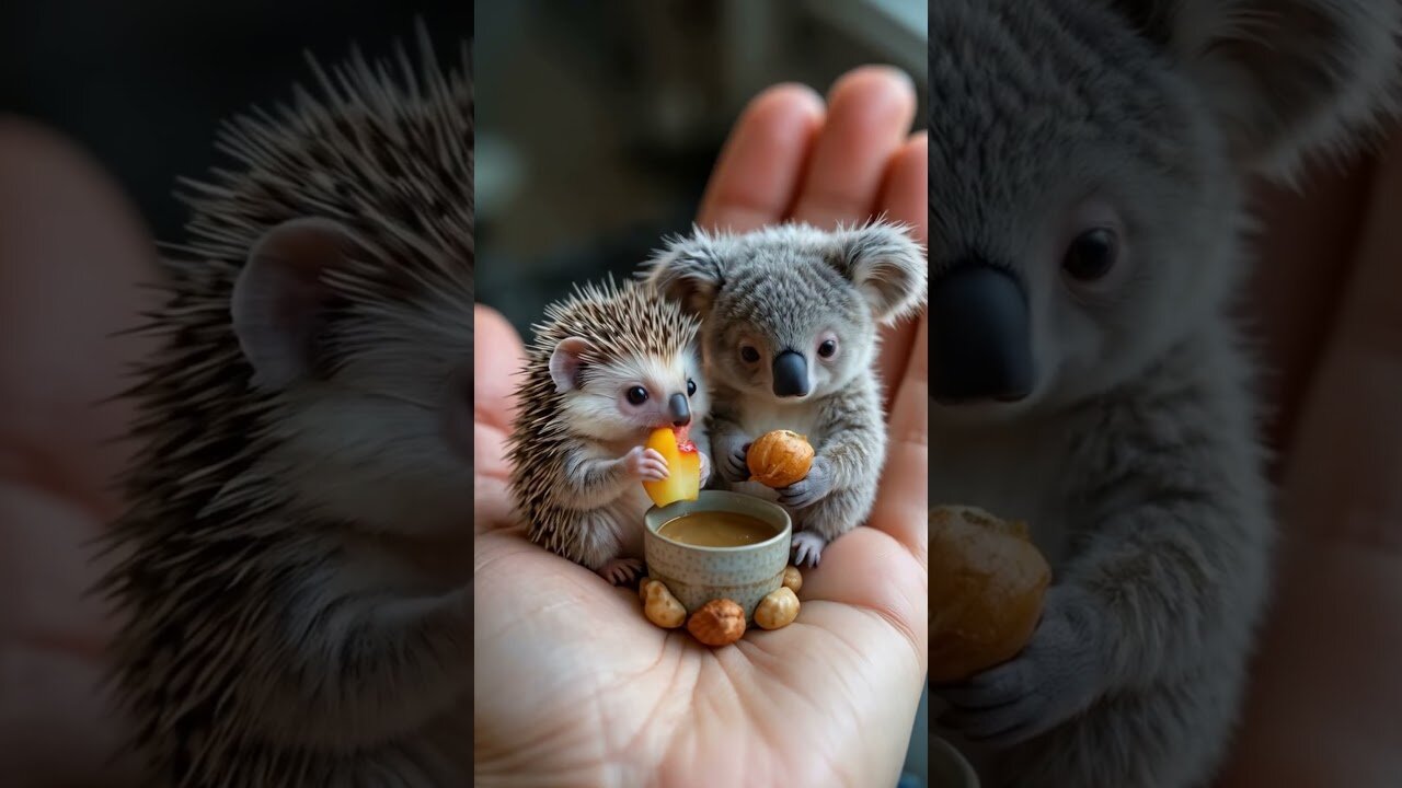 "The Ultimate Cake Party with Hedgehog and Koala!"#ai#animal#cute
