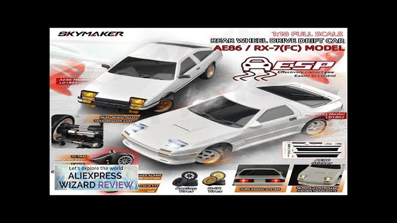 Coche RC Drift 1:18 AE86 - Con Giroscopio, Luces LED, Control 2.4G Y Suspensión Independiente, Ideal Para Principiantes Y Expertos