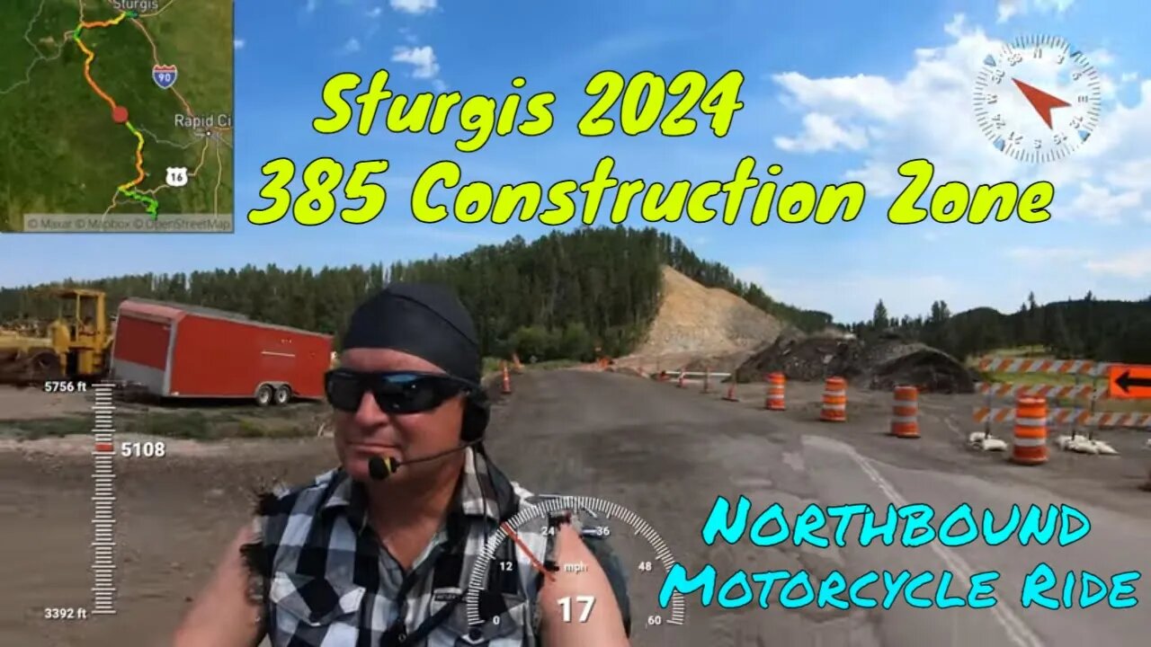 Northbound Construction Zone on 385 During Sturgis Motorcycle Rally