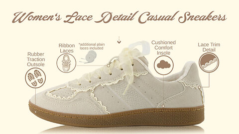 CUSHIONAIRE Ribbon Lace Sneakers, Sizes 6–11!