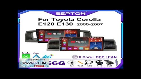 SEPTON Car Radio for Toyota Corolla E120 E130 2000-2007 GPS Stereo Navigation Review