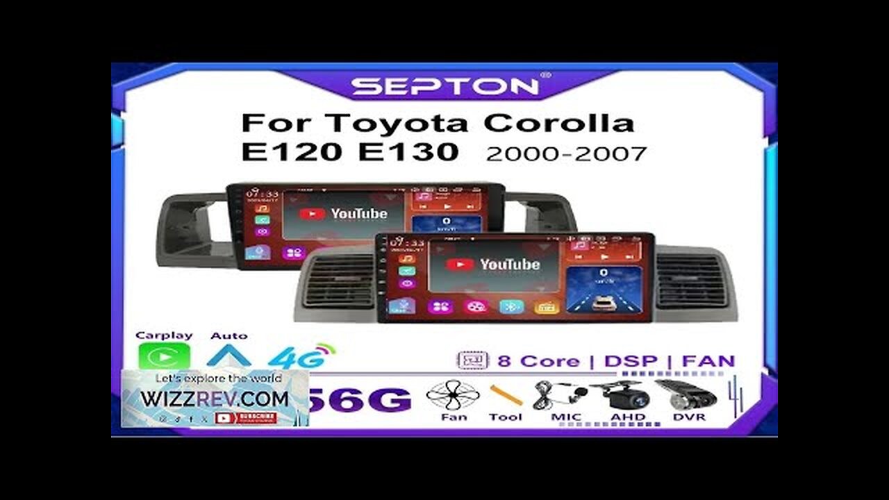 SEPTON Car Radio for Toyota Corolla E120 E130 2000-2007 GPS Stereo Navigation Review