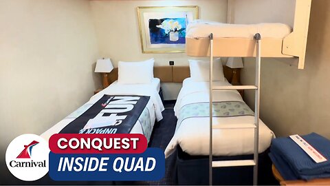 Carnival Conquest Inside Quad Cabin 9240 | Spacious & Cozy Tour