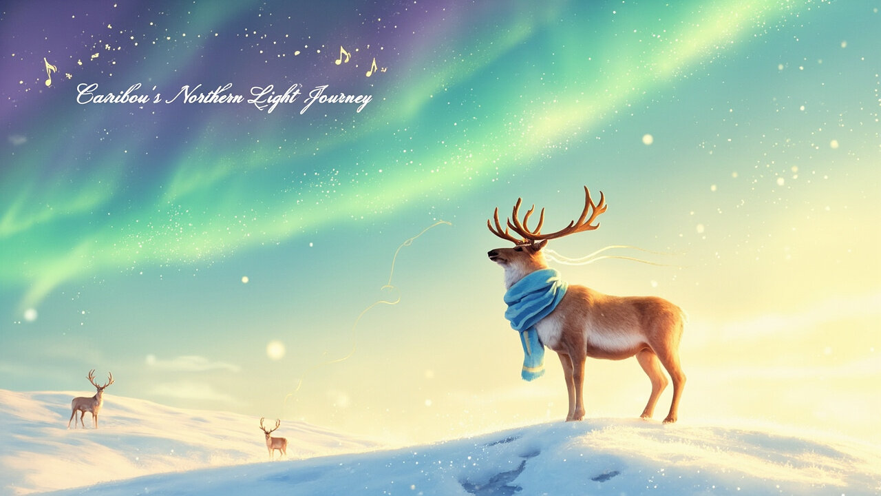 Caribou’s Northern Light Journey 🦌✨ | Gentle Aurora Adventure Song for Kids