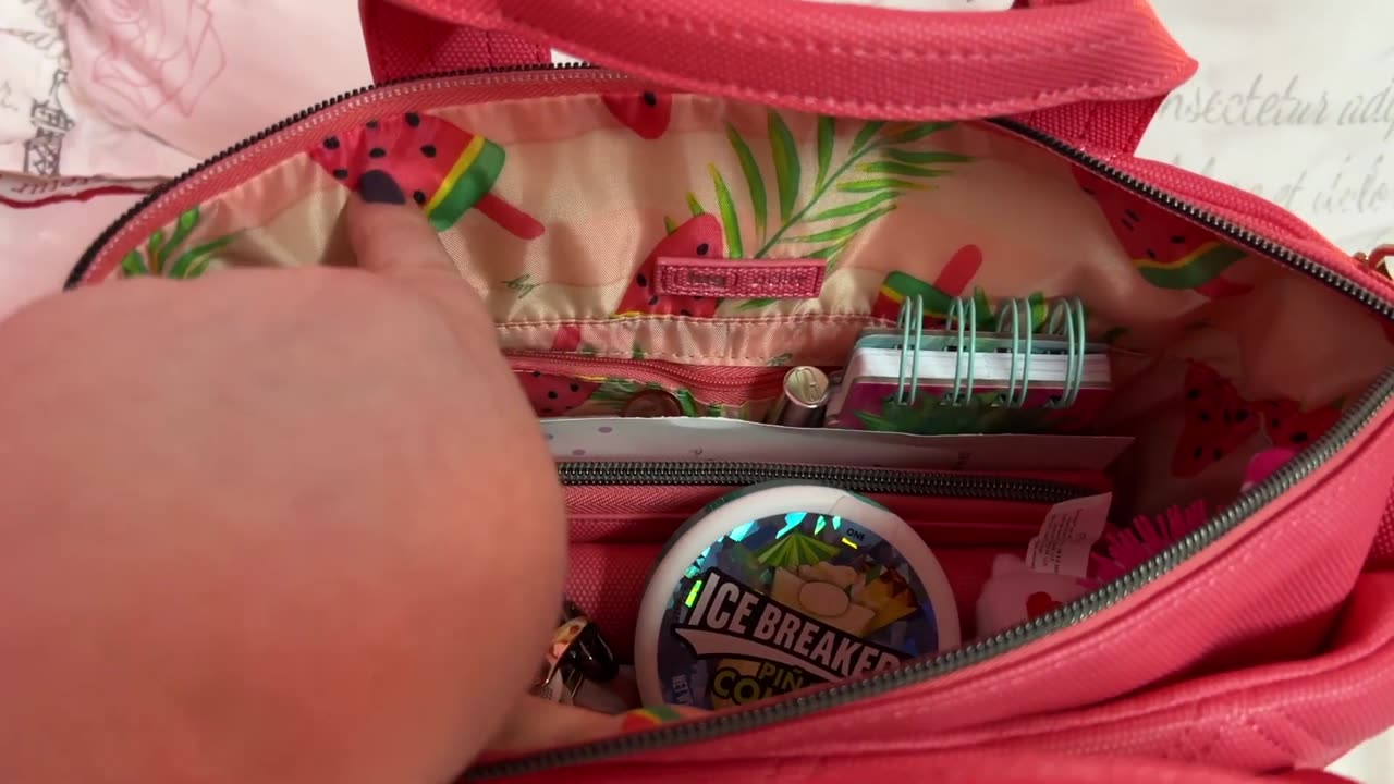 What's in my Lug Matte Luxe Dory Crossbody Bag in Watermelon IcePop.