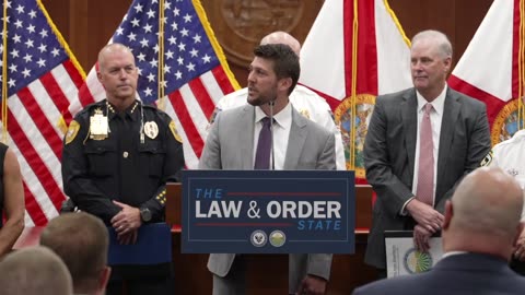 AG James Uthmeier joins Agriculture Commissioner Simpson in Tallahassee to announce arrests in organized retail theft operation.