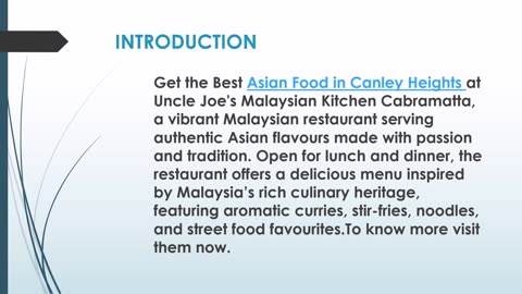 The Best Lunch Restaurant in Canley Heights.
