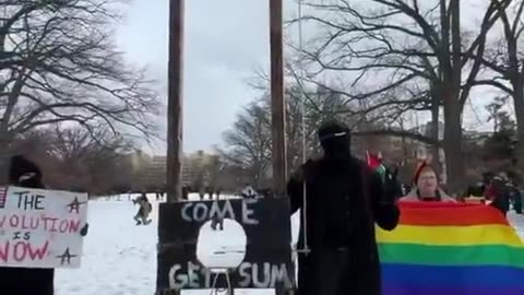 DEMOCRATS SET UP GUILLOTINE OUTSIDE CAPITOL BUILDING.