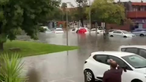 Major Flooding At The Cáceres Bus Station In Calle Túnez, Spain, 11/05/2025