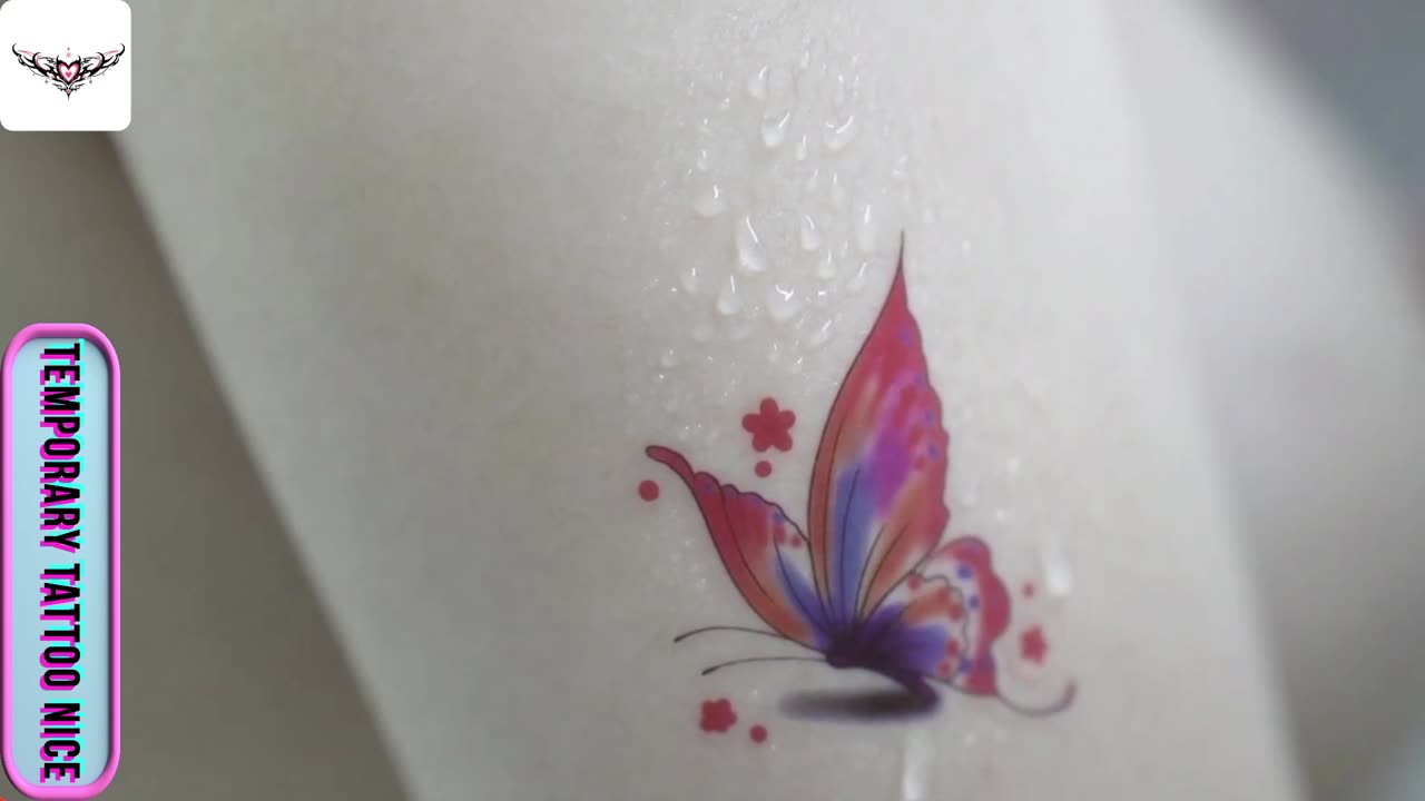 [Temporary Tattoo Nice] #0002 pink butterfly tattoo sticker