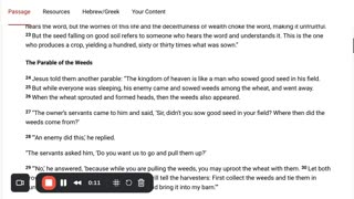 from Matt 13 The Parable of the Weeds