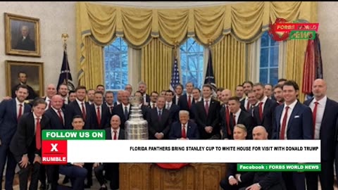 FL Panthers bring trophy to the Whitehouse