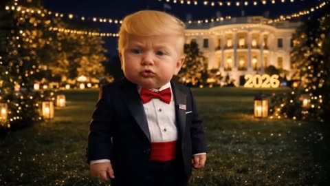 Baby Trump celebrates New Years at the White House