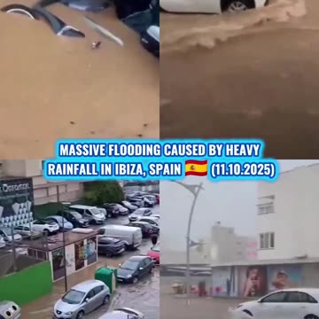 🌊Massive flooding caused by heavy rainfall in Ibiza, Spain 🇪🇸 (11.10.2025)