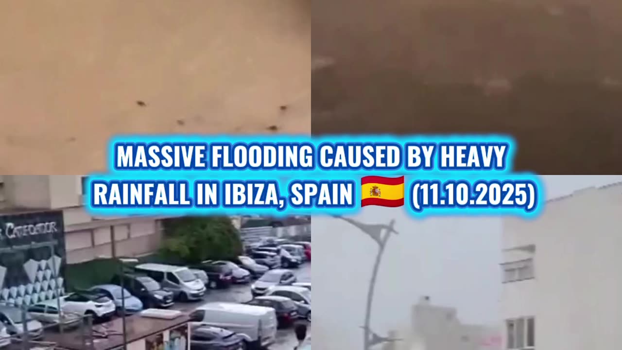 🌊Massive flooding caused by heavy rainfall in Ibiza, Spain 🇪🇸 (11.10.2025)