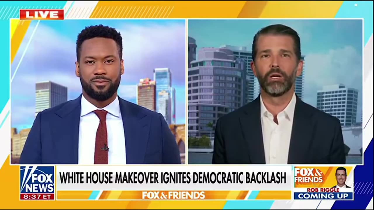 Don Jr calls out the lefts hypocrisy on the White House Ballroom.