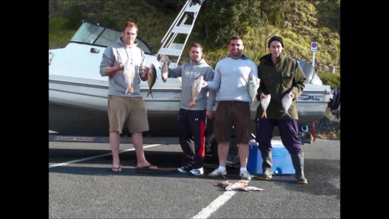 Welsh rugby team fishing with Tony