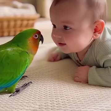 Baby parrot 🦜 love