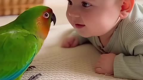 Baby parrot 🦜 love