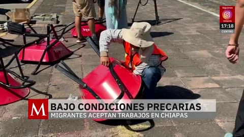 En Chiapas, migrantes trabajan temporalmente limpiando las calles