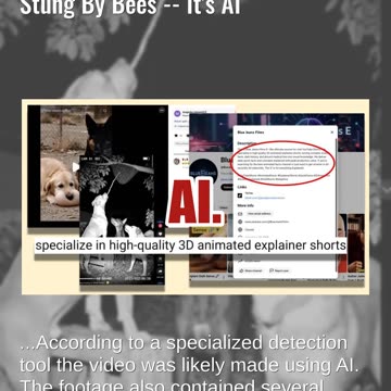 Fact Check: FAKE Video Shows Dogs Trying To Steal Honey & Getting Stung By Bees -- It's AI