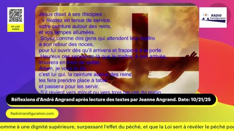 Réflexions d'André Angrand après lecture des textes par Jeanne Angrand. Date: 10/21/25