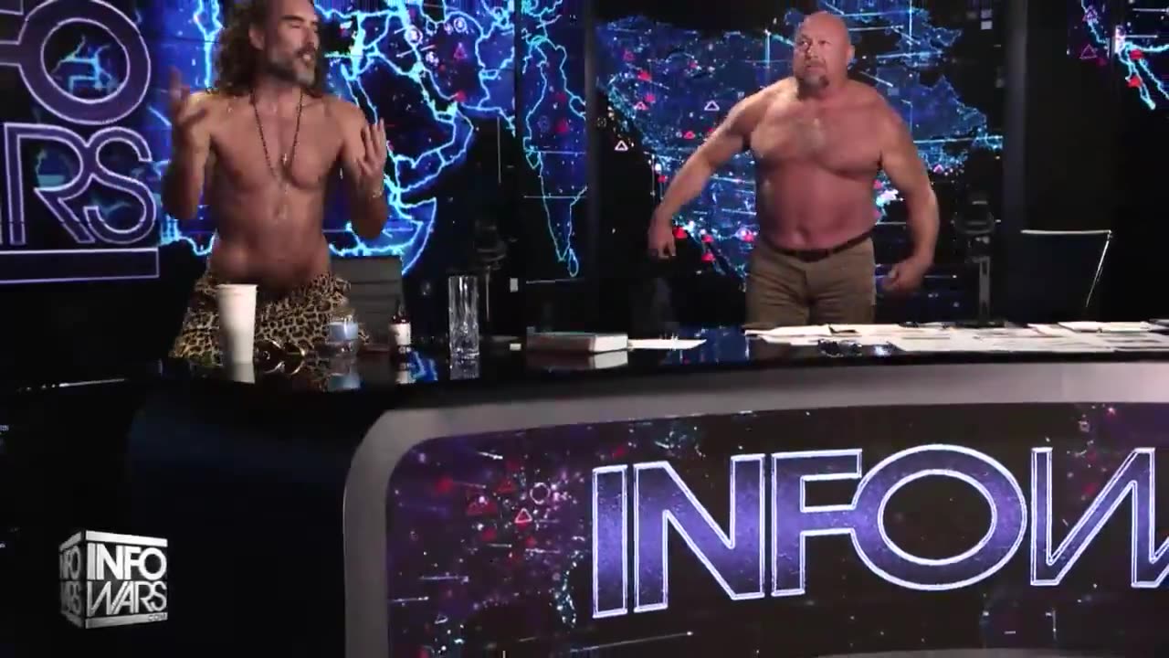 Breaking Video: Watch Russell Brand Challenge Alex Jones To A Pushup Contest