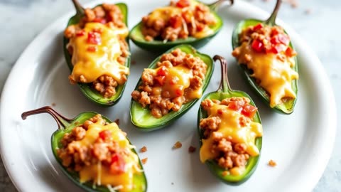 Spicy Taco-Stuffed Jalapeños 🌮🌶️ Molten Heat + Crunch | FlavorVille