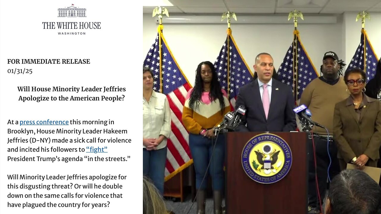 Hakeem Jeffries on Trump/MAGA Agenda - "we're gonna fight it in the streets"