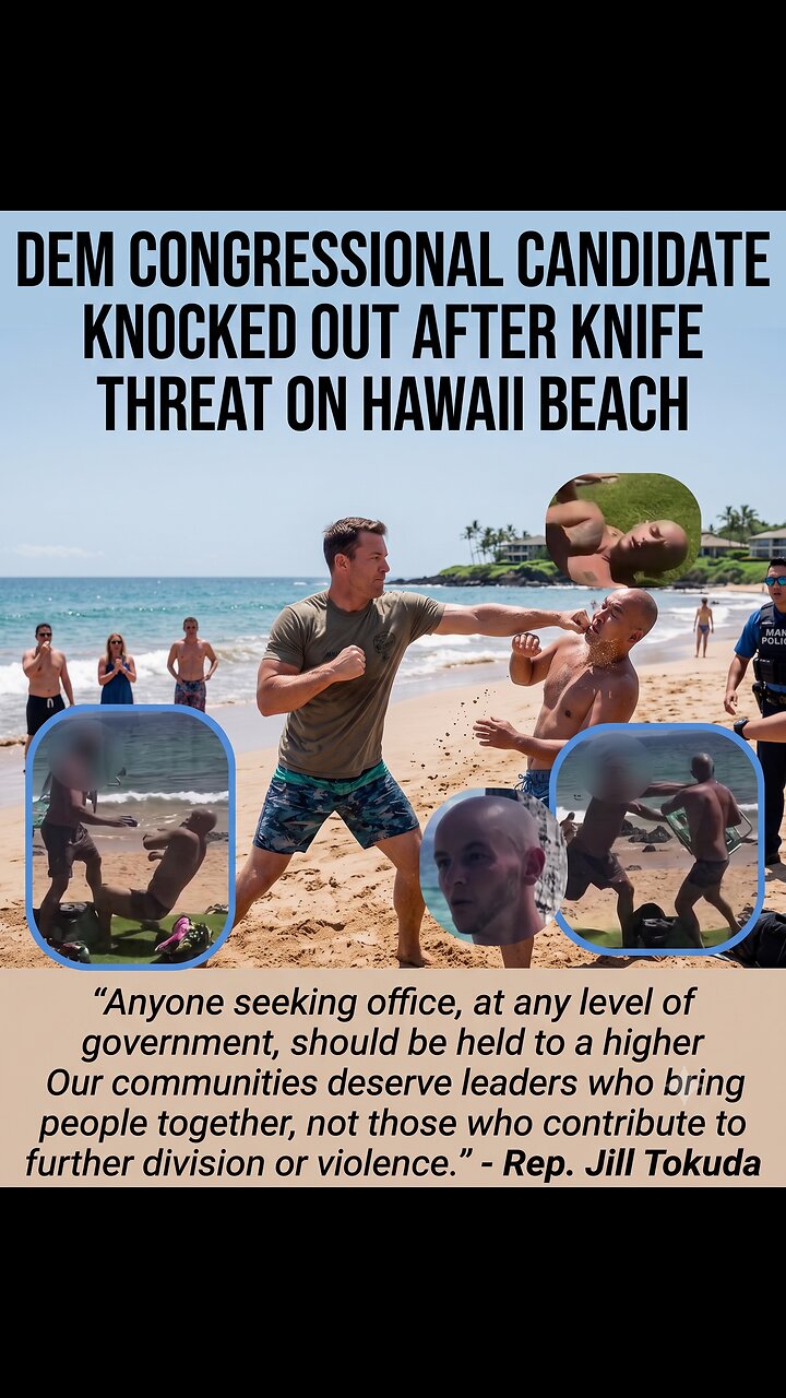 WILD SCENES IN HAWAII ๐๏ธ Dem Congressional Candidate Kirill Basin KNOCKED OUT After Knife Threat thumbnail