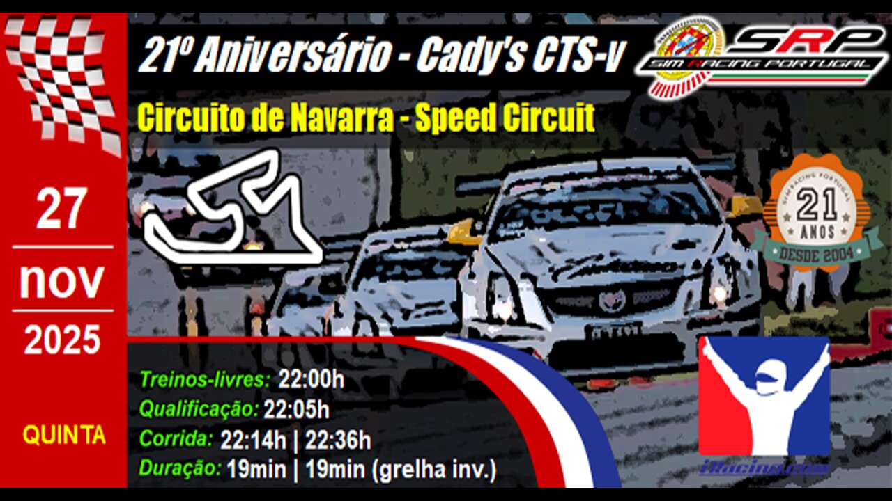 🇵🇹 [iRacing Live] 🇵🇹 21º Aniversário @ Circuito de Navarra