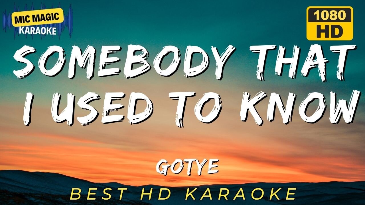 SOMEBODY THAT I USED TO KNOW - GOTYE - BEST HD KARAOKE