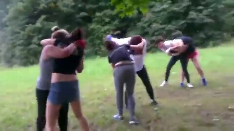 4 vs 4 Girls Gangs War in Garden